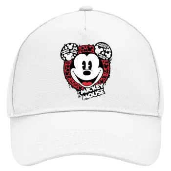 Mickey Mouse, Καπέλο Ενηλίκων Baseball, Drill, Λευκό (100% ΒΑΜΒΑΚΕΡΟ, ΕΝΗΛΙΚΩΝ, UNISEX, ONE SIZE)
