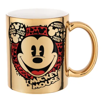 Mickey Mouse, Κούπα κεραμική, χρυσή καθρέπτης, 330ml