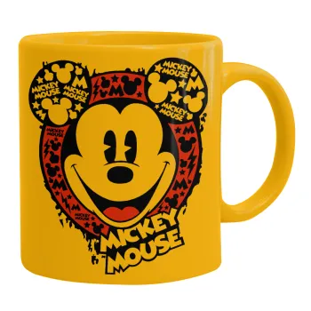 Mickey Mouse, Κούπα, κεραμική κίτρινη, 330ml