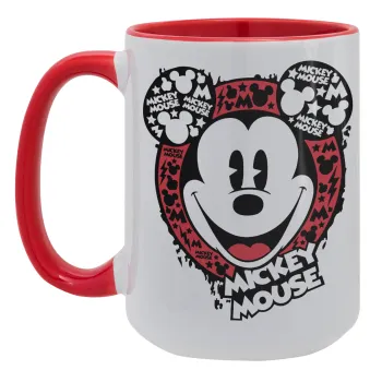 Mickey Mouse, Κούπα Mega 15oz, κεραμική Κόκκινη, 450ml