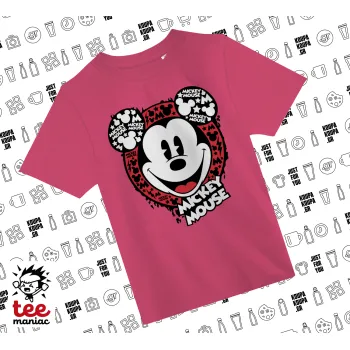 Mickey Mouse, ΡΟΖ παιδικό T-Shirt από 100% βαμβάκι, για κάθε μέρα. Vegan & OEKO-TEX πιστοποιημένο.