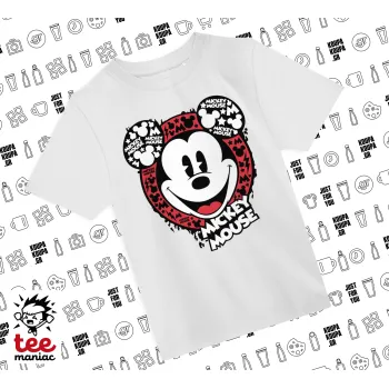 Mickey Mouse, Άνετο παιδικό T-Shirt ΛΕΥΚΟ από 100% βαμβάκι, για κάθε μέρα. Vegan & OEKO-TEX πιστοποιημένο.