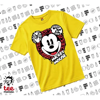 Mickey Mouse, yellow childrens T-Shirt made of 100% cotton, for every day. Vegan & OEKO-TEX certified.