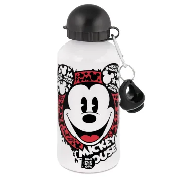 Mickey Mouse, Μεταλλικό παγούρι νερού, Λευκό, αλουμινίου 500ml