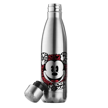 Mickey Mouse, Μεταλλικό παγούρι θερμός Inox (Stainless steel), διπλού τοιχώματος, 500ml