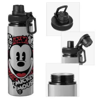 Mickey Mouse, Μεταλλικό παγούρι νερού με καπάκι ασφαλείας, αλουμινίου 850ml
