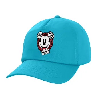Mickey Mouse, Adult Baseball Cap, 100% Cotton, Blue (COTTON, ADULT, UNISEX, ONE SIZE)