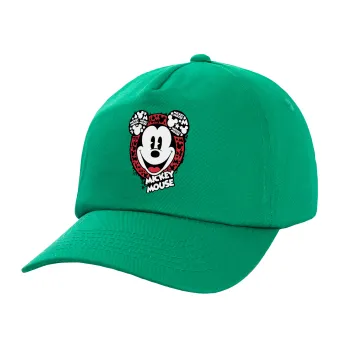 Mickey Mouse, Καπέλο παιδικό Baseball, 100% Βαμβακερό Twill, Πράσινο (ΒΑΜΒΑΚΕΡΟ, ΠΑΙΔΙΚΟ, UNISEX, ONE SIZE)