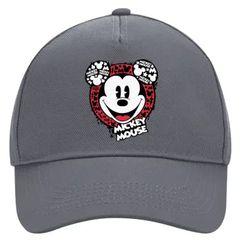 Mickey Mouse, Καπέλο Ενηλίκων Ultimate Γκρι, (100% ΒΑΜΒΑΚΕΡΟ DRILL, ΕΝΗΛΙΚΩΝ, UNISEX, ONE SIZE)