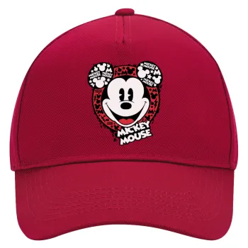 Mickey Mouse, Καπέλο Ενηλίκων Ultimate ΚΟΚΚΙΝΟ, (100% ΒΑΜΒΑΚΕΡΟ DRILL, ΕΝΗΛΙΚΩΝ, UNISEX, ONE SIZE)