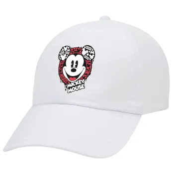 Mickey Mouse, Καπέλο Ενηλίκων Baseball Λευκό 5-φύλλο (POLYESTER, ΕΝΗΛΙΚΩΝ, UNISEX, ONE SIZE)