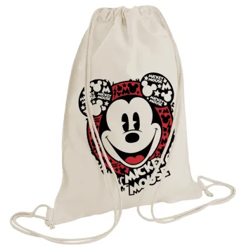 Mickey Mouse, Τσάντα πλάτης πουγκί GYMBAG natural (28x40cm)