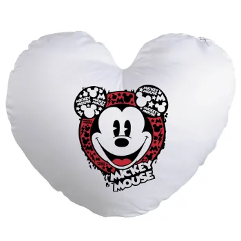 Mickey Mouse, Μαξιλάρι καναπέ καρδιά 40x40cm περιέχεται το  γέμισμα