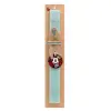 Easter Set, wooden keychain & aromatic flat Easter candle (30cm) (TURQUOISE)