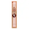 Easter Set, wooden keychain & scented flat Easter candle (30cm) (PINK)