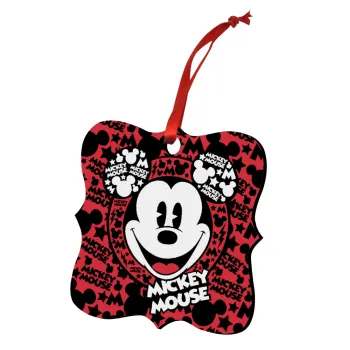 Mickey Mouse, Στολίδι Χριστουγεννιάτικο στολίδι polygon ξύλινο 7.5cm
