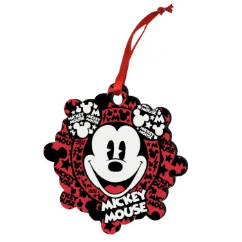 Mickey Mouse, Στολίδι Χριστουγεννιάτικο στολίδι snowflake ξύλινο 7.5cm