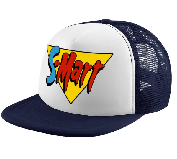 S-mart Evil Dead — Adult Soft Trucker Hat with Dark Blue/White Mesh (POLYESTER, ADULT, UNISEX, ONE SIZE)