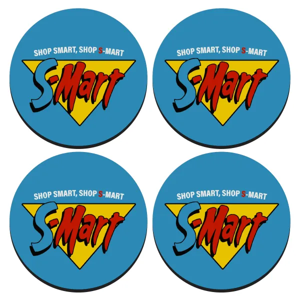 S-mart Evil Dead — ΣΕΤ 4 Σουβέρ ξύλινα στρογγυλά (9cm)