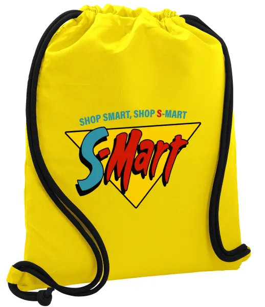 S-mart Evil Dead — Τσάντα πλάτης πουγκί GYMBAG Κίτρινη, με τσέπη (40x48cm) & χονδρά κορδόνια