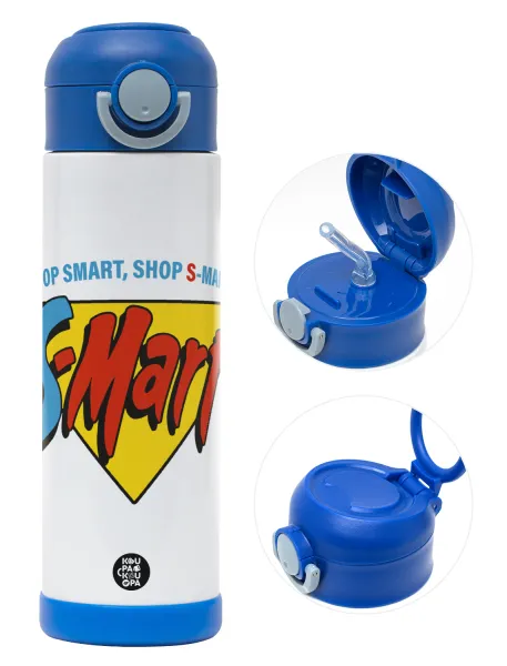 S-mart Evil Dead — Παιδικό παγούρι θερμό, ανοξείδωτο, με καλαμάκι ασφαλείας, ΜΠΛΕ (500ml)