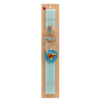 S-mart Evil Dead, Easter Set, wooden keychain & aromatic flat Easter candle (30cm) (TURQUOISE)