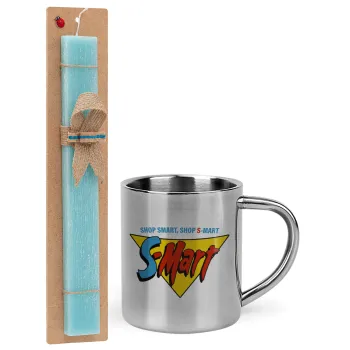S-mart Evil Dead, Easter Set, metallic thermal cup (300ml) & aromatic flat Easter candle (30cm) (TURQUOISE)