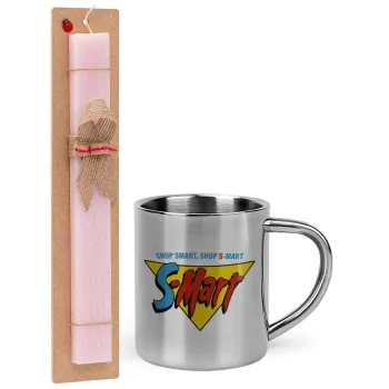 S-mart Evil Dead, Easter Set, metallic thermal cup (300ml) & aromatic flat Easter candle (30cm) (PINK)
