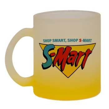 S-mart Evil Dead, Κούπα γυάλινη δίχρωμη με βάση το κίτρινο ματ, 330ml