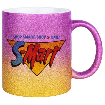 S-mart Evil Dead, Κούπα Χρυσή/Ροζ Glitter, κεραμική, 330ml