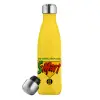 Yellow Stainless Steel Metallic Thermos, double-walled, 500ml
