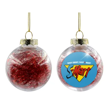 S-mart Evil Dead, Transparent Christmas tree ball ornament with red filling 8cm