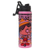 Metallic water bottle with safety lid, 850ml aluminum