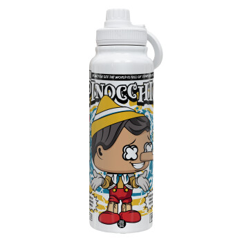 Pinocchio, 1L Stainless Steel Thermal Bottle with Phone Holder & Double Wall Insulation