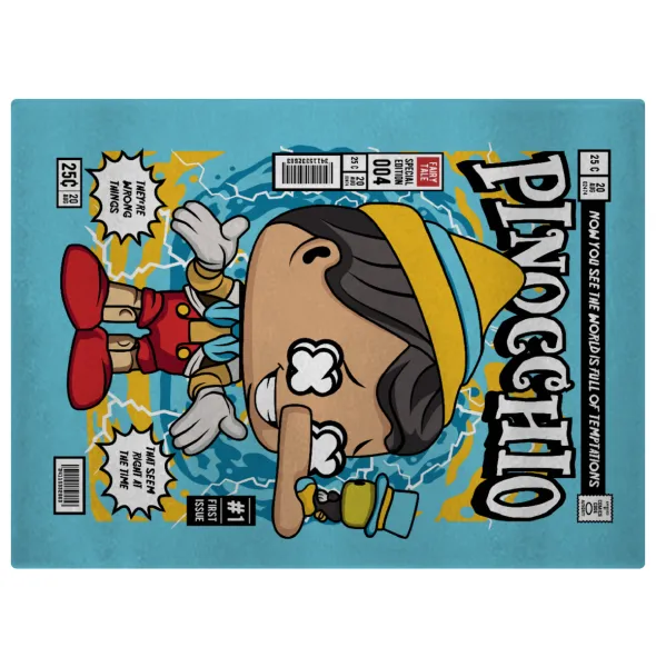 Pinocchio — Επιφάνεια κοπής γυάλινη (38x28cm)
