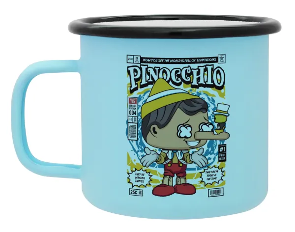 Pinocchio — Κούπα Μεταλλική εμαγιέ ΜΑΤ σιέλ 360ml