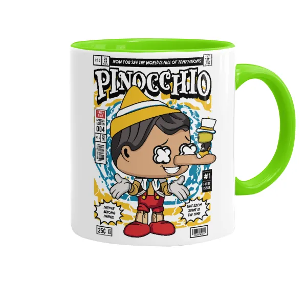 Pinocchio — Κούπα χρωματιστή βεραμάν, κεραμική, 330ml