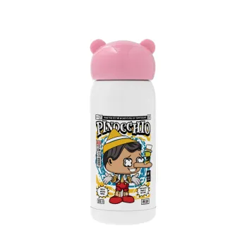Pinocchio, Ροζ ανοξείδωτο παγούρι θερμό (Stainless steel), 320ml