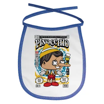 Pinocchio, Σαλιάρα μωρού αλέκιαστη με κορδόνι Μπλε