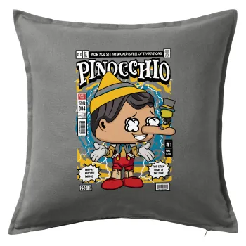 Pinocchio, Sofa cushion Grey 50x50cm includes filling