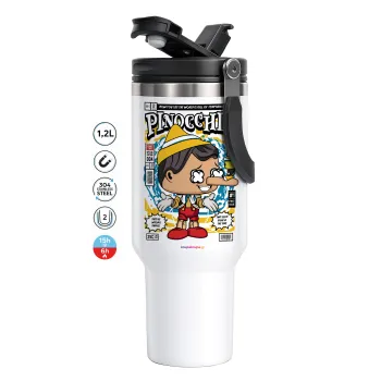 Pinocchio, Mega Tumbler με καπάκι, διπλού τοιχώματος (θερμό) 1,2L