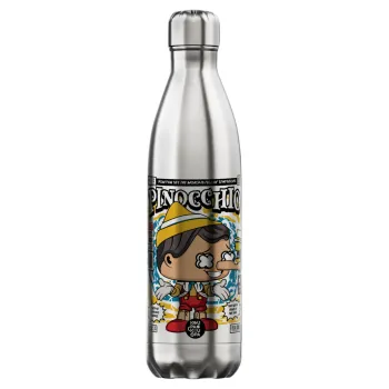 Pinocchio, Μεταλλικό παγούρι θερμός Inox (Stainless steel), διπλού τοιχώματος, 750ml