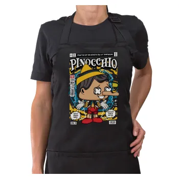 Pinocchio, Ποδιά μακριά Σεφ ολόσωμη με τσέπες Μαύρη (ΕΝΗΛΙΚΩΝ)