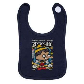 Pinocchio, Σαλιάρα με Σκρατς 100% Organic Cotton Μπλε (0-18 months)