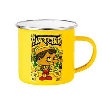 Pinocchio, Yellow Enamel Metallic Cup 360ml