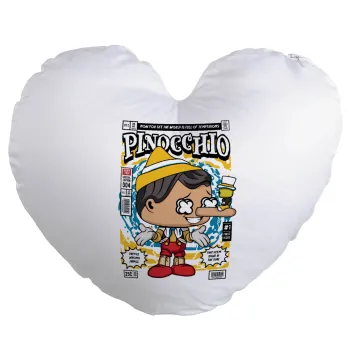 Pinocchio, Μαξιλάρι καναπέ καρδιά 40x40cm περιέχεται το  γέμισμα