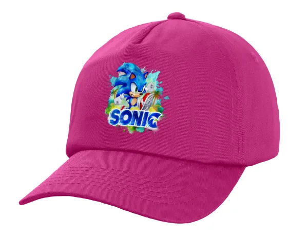 Sonic — Children's Baseball Cap, 100% Cotton Twill, Fuchsia (COTTON, CHILDREN'S, UNISEX, ONE SIZE)