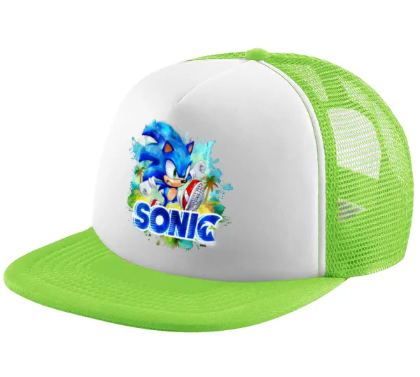 Σόνικ ο Σκαντζόχοιρος — Καπέλο παιδικό Soft Trucker με Δίχτυ ΠΡΑΣΙΝΟ/ΛΕΥΚΟ (POLYESTER, ΠΑΙΔΙΚΟ, ONE SIZE)