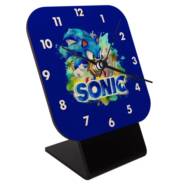 Sonic — Quartz Table clock in natural wood (10cm)