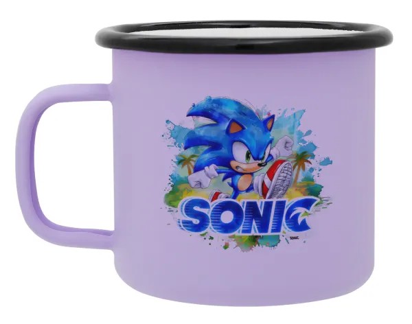 Sonic — Metal enamel mug, matte light pastel purple, 360ml